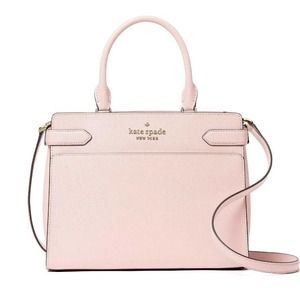 Kate Spade New Medium Staci Satchel - Chalk Pink Saffiano Leather Cameron